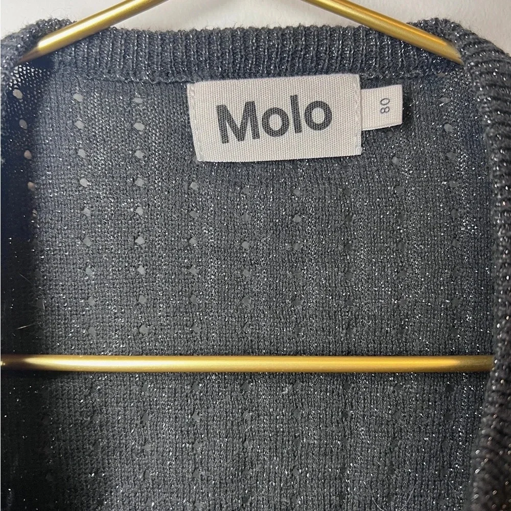 Molo Kids Black Glitter Cardigan Sweater - Picture 2 of 9